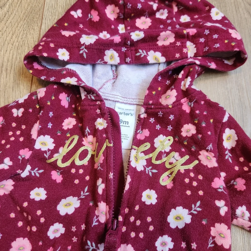 Carter's 9m Hooded Floral Romper